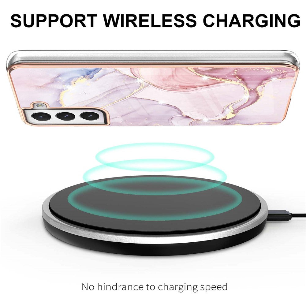 Galaxy S21 FE 5G Schutzhülle – Mit Marmormuster 2,0 mm Galvanik-Rückseite