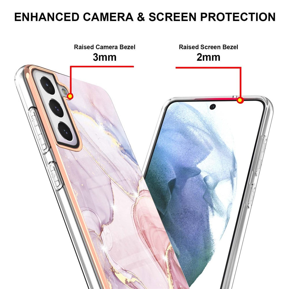 Galaxy S21 FE 5G Schutzhülle – Mit Marmormuster 2,0 mm Galvanik-Rückseite