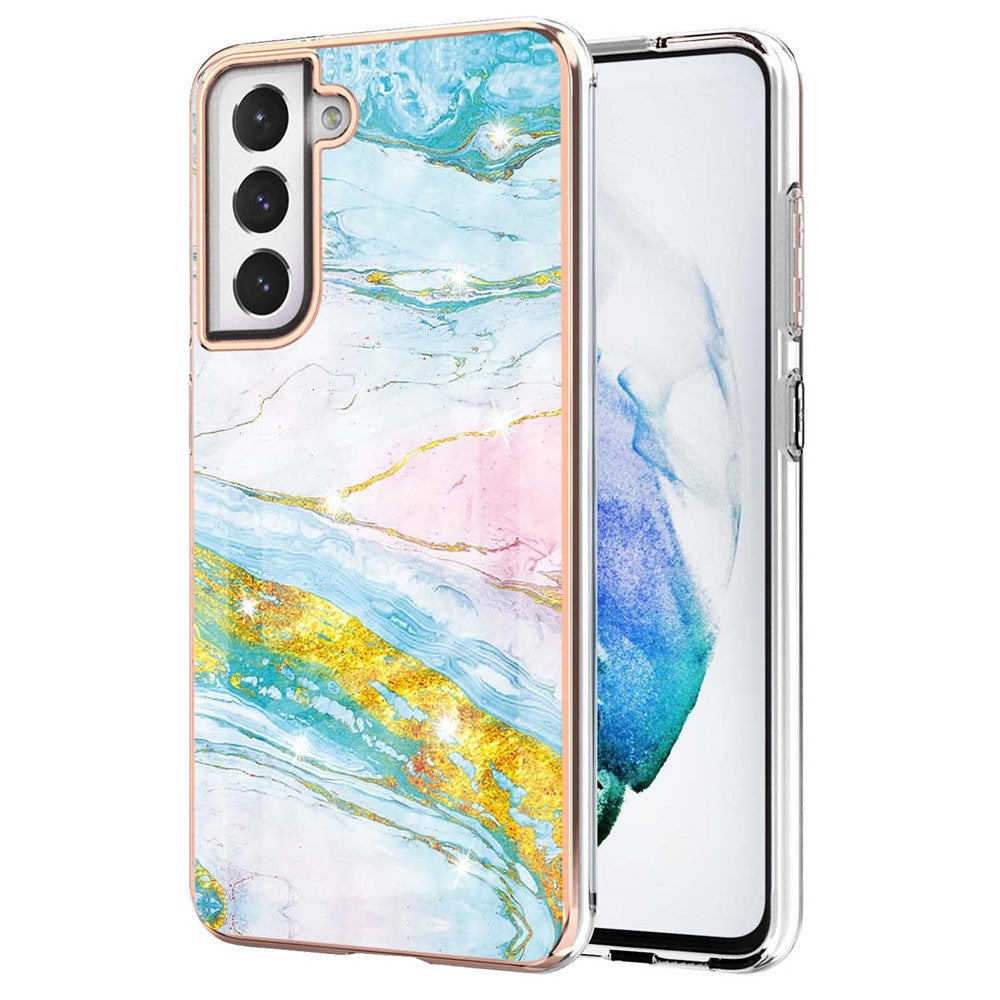 Galaxy S21 FE 5G Schutzhülle – Mit Marmormuster 2,0 mm Galvanik-Rückseite