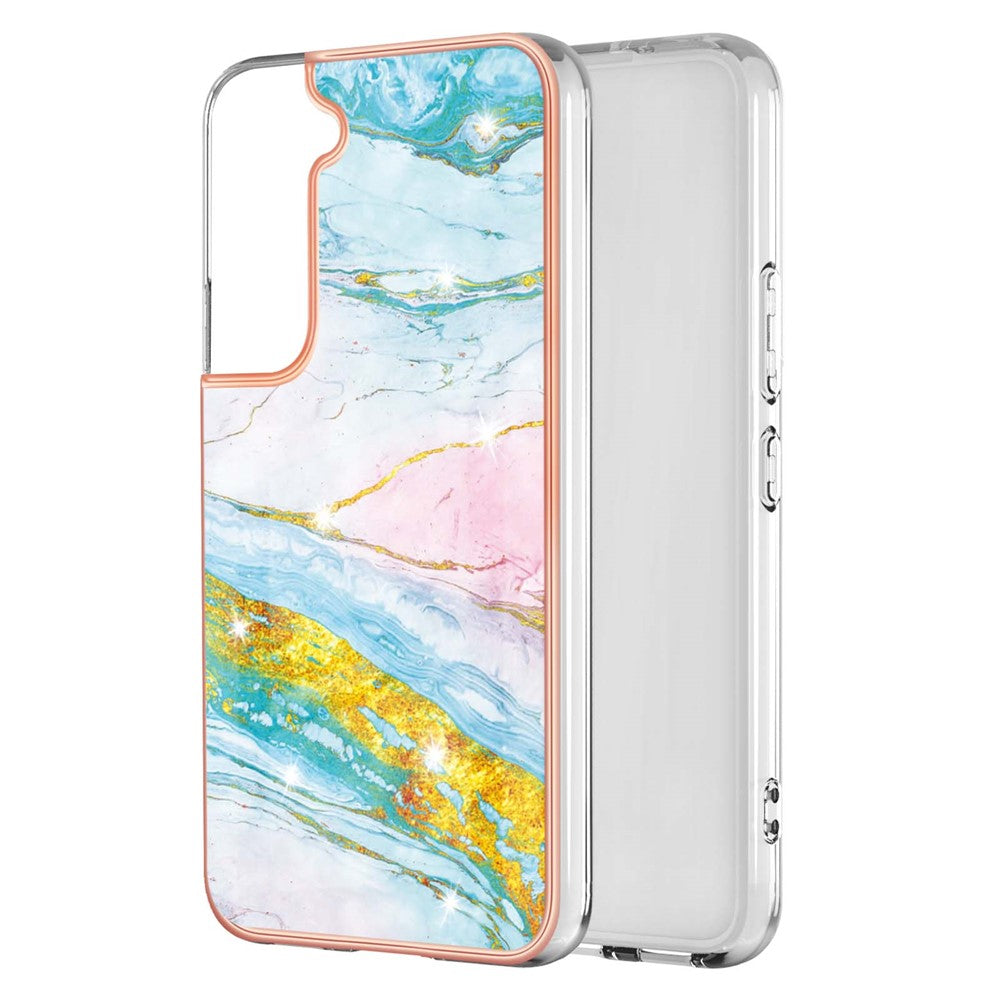 Galaxy S22 5G Schutzhülle – Mit Marmormuster 2,0 mm Galvanik-Rückseite