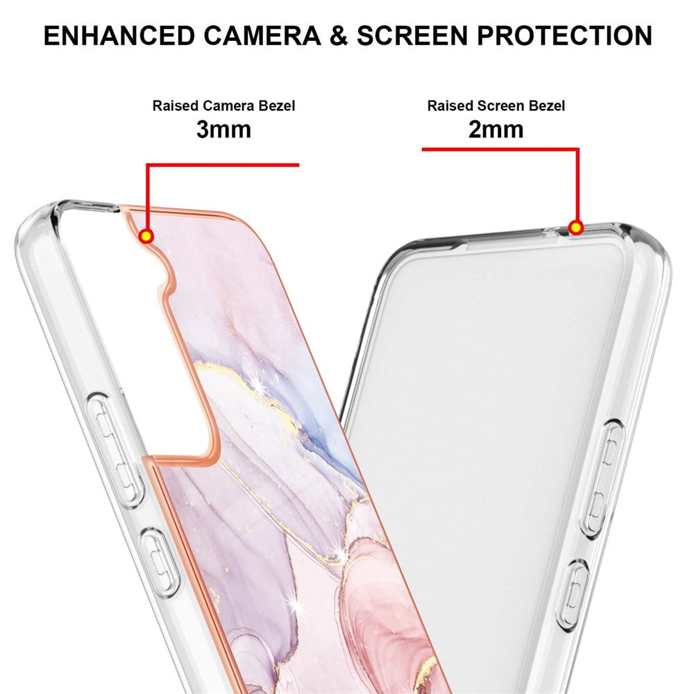 Galaxy S22 5G Schutzhülle – Mit Marmormuster 2,0 mm Galvanik-Rückseite
