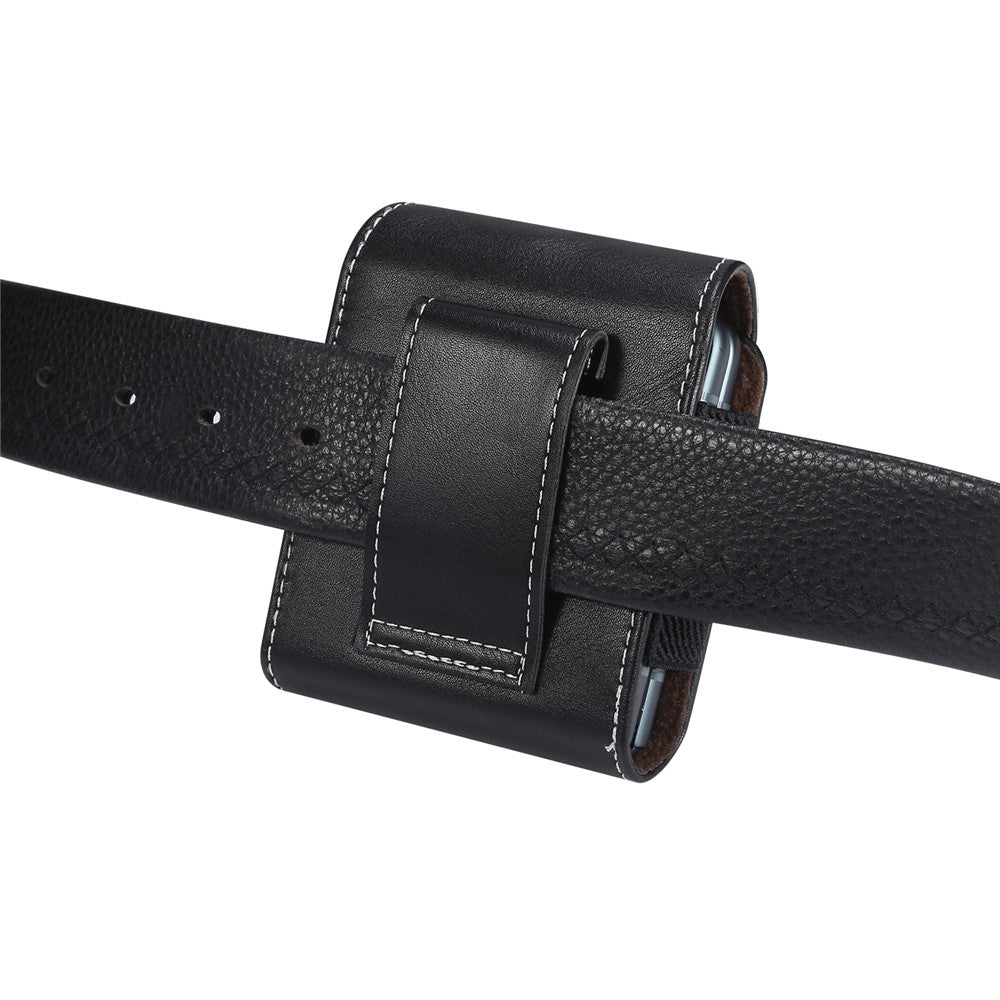 Microfiber Leather Vertical Flip Case Cell Phone Holster Belt Waist Bag for Samsung Galaxy Z Flip8 / Z Flip7 5G / Z Flip / Galaxy Z Flip3 5G / Motorola Razr 5G