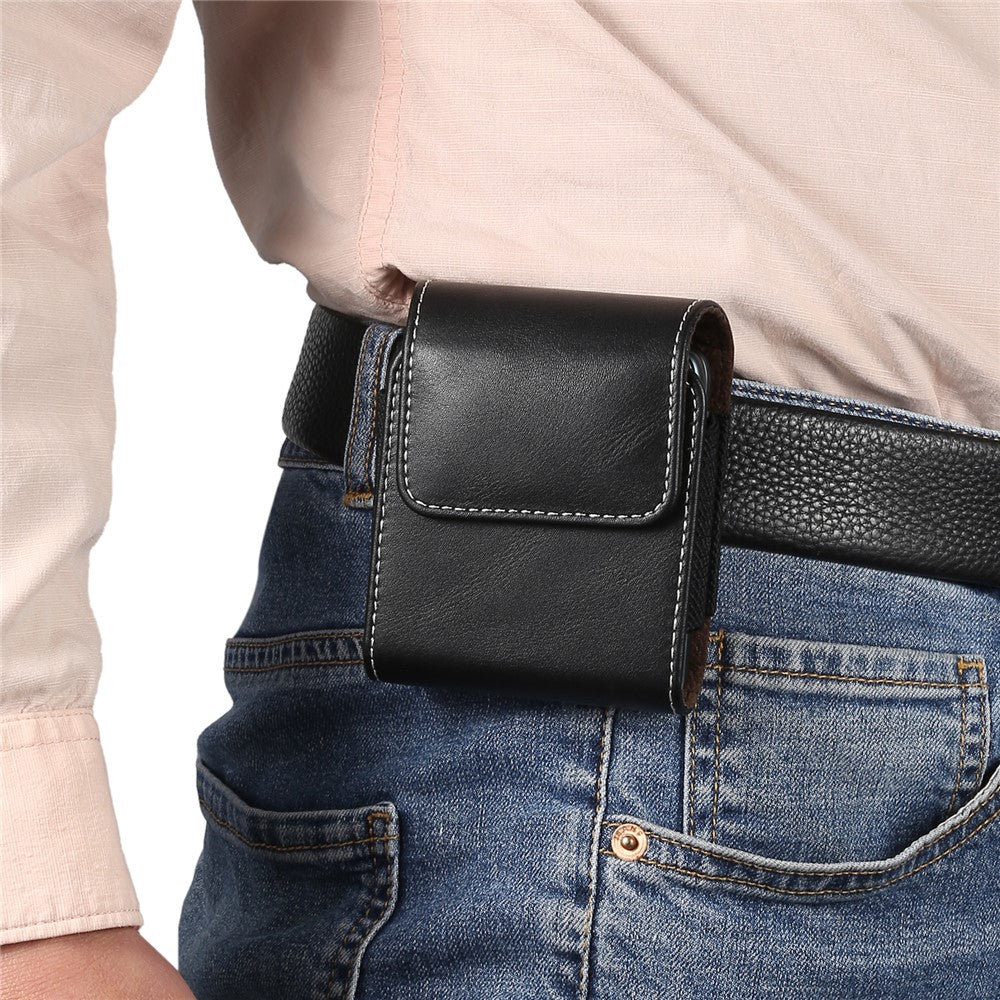 Microfiber Leather Vertical Flip Case Cell Phone Holster Belt Waist Bag for Samsung Galaxy Z Flip8 / Z Flip7 5G / Z Flip / Galaxy Z Flip3 5G / Motorola Razr 5G
