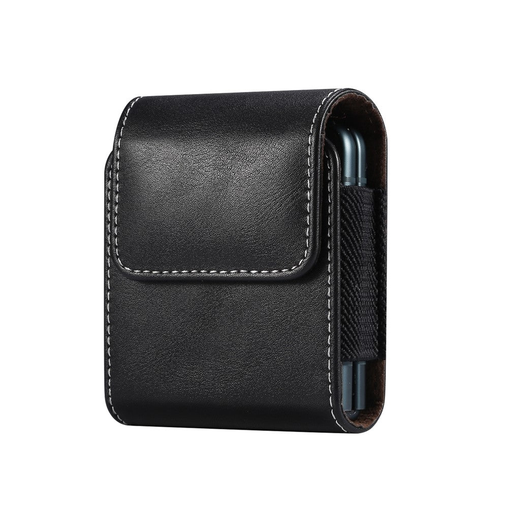 Microfiber Leather Vertical Flip Case Cell Phone Holster Belt Waist Bag for Samsung Galaxy Z Flip8 / Z Flip7 5G / Z Flip / Galaxy Z Flip3 5G / Motorola Razr 5G