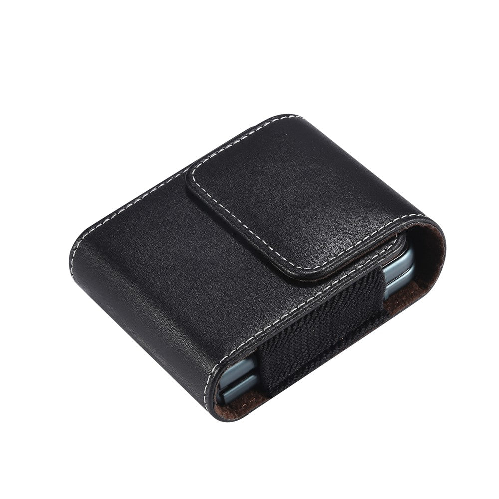 Microfiber Leather Vertical Flip Case Cell Phone Holster Belt Waist Bag for Samsung Galaxy Z Flip8 / Z Flip7 5G / Z Flip / Galaxy Z Flip3 5G / Motorola Razr 5G