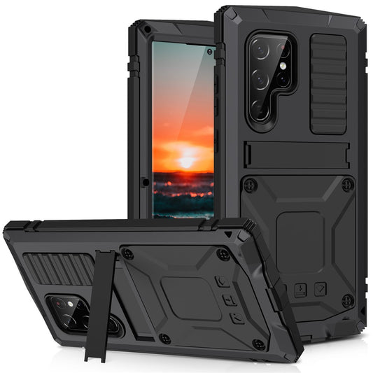 Galaxy S22 Ultra 5G Schutzhülle – Stoßfest, staubdicht, mit gehärtetem Glas & Ständer