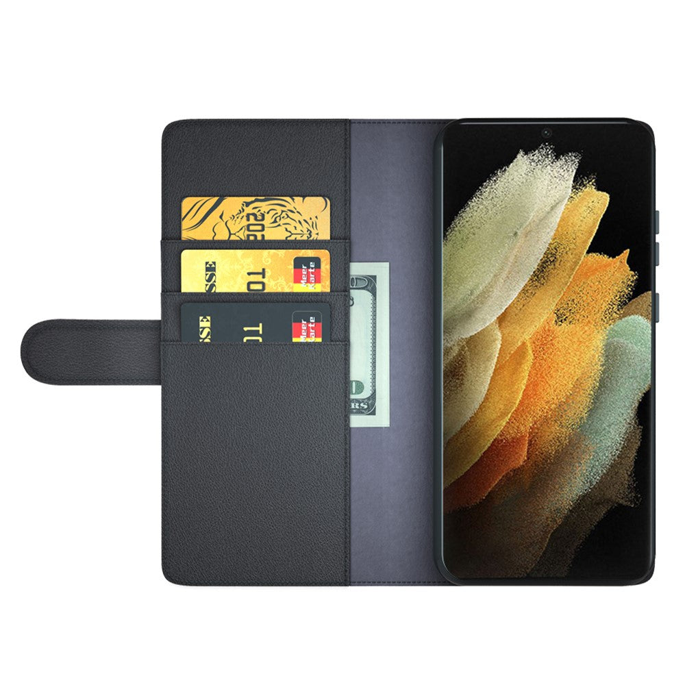 Galaxy S22 Ultra 5G Echtleder Hülle mit Kartenfach