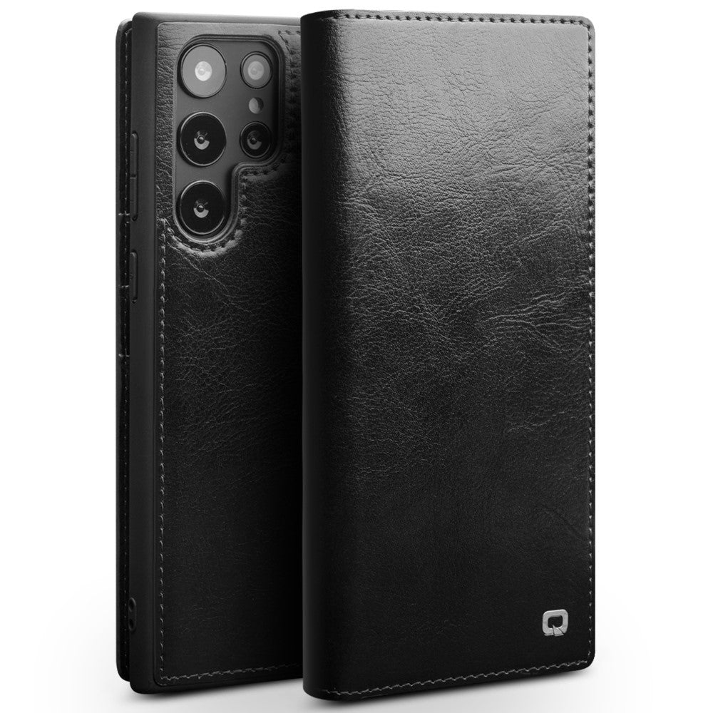 Galaxy S22 Ultra Echtleder-Handyhülle – Geldbörse & Standfunktion