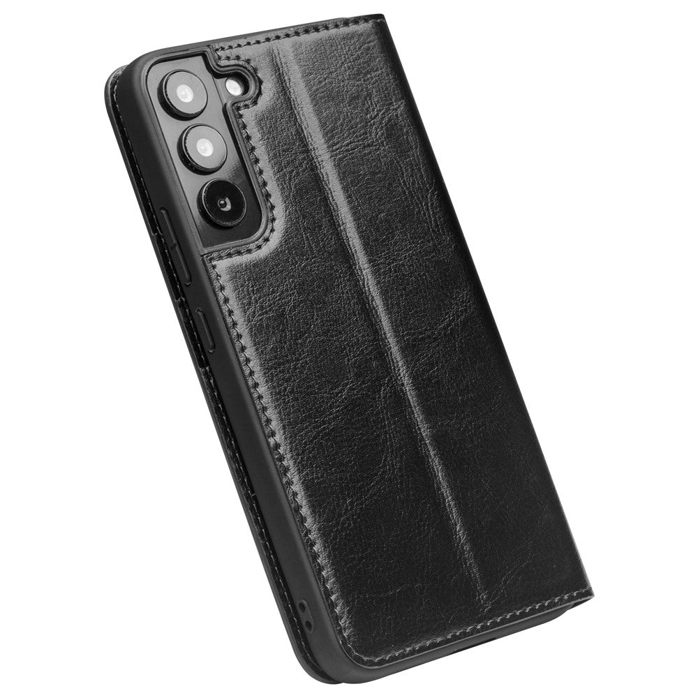 Galaxy S22 5G Echtleder-Handyhülle – Geldbörse & Standfunktion