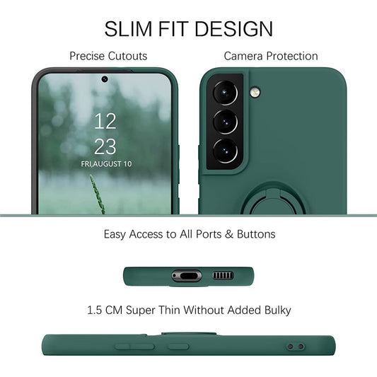 Galaxy S22 Plus 5G Silikonhülle – Leicht & Mit Schwenkring-Ständer