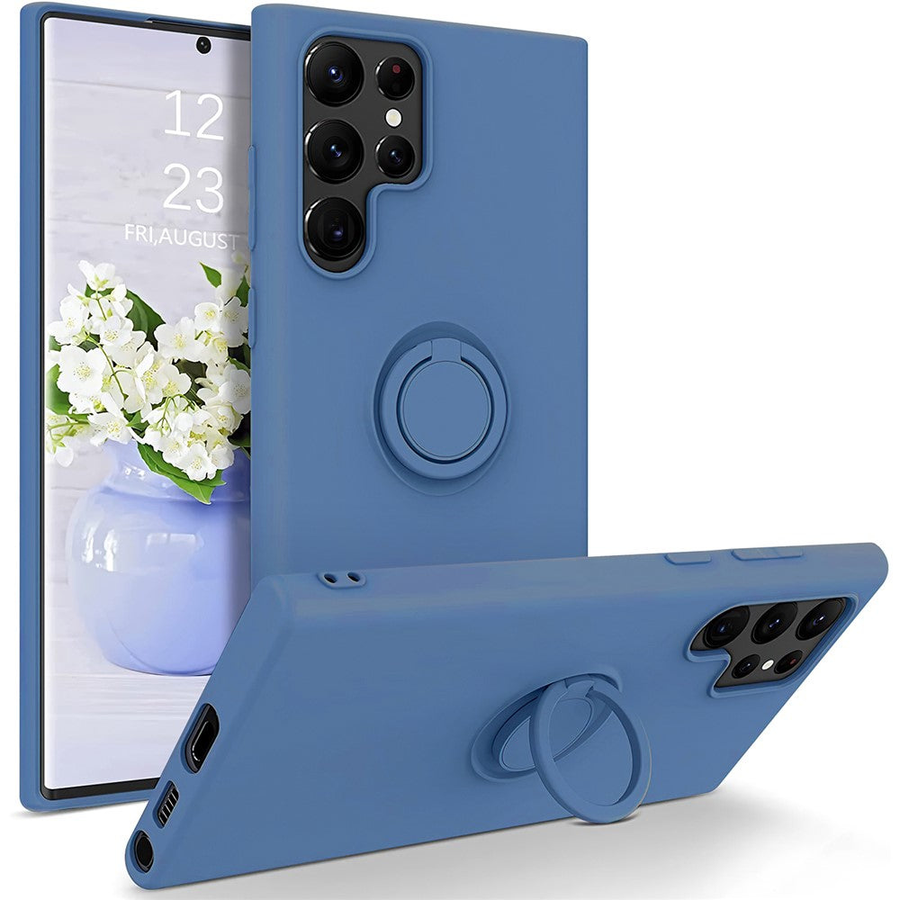 Galaxy S22 Ultra 5G Silikonhülle – Leicht & Mit Schwenkring-Ständer
