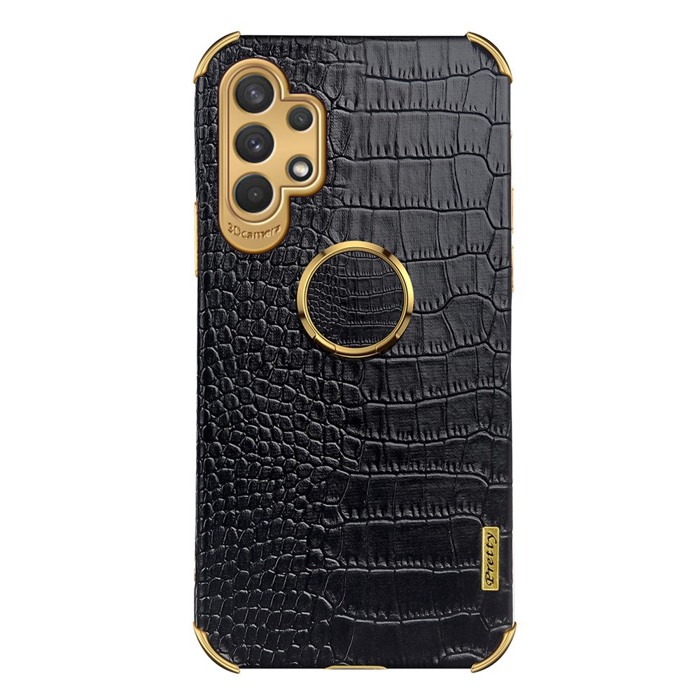 Galaxy A32 5G/M32 5G Handyhülle – in Krokodil-Optik, veredeltem Rahmen & Ständer