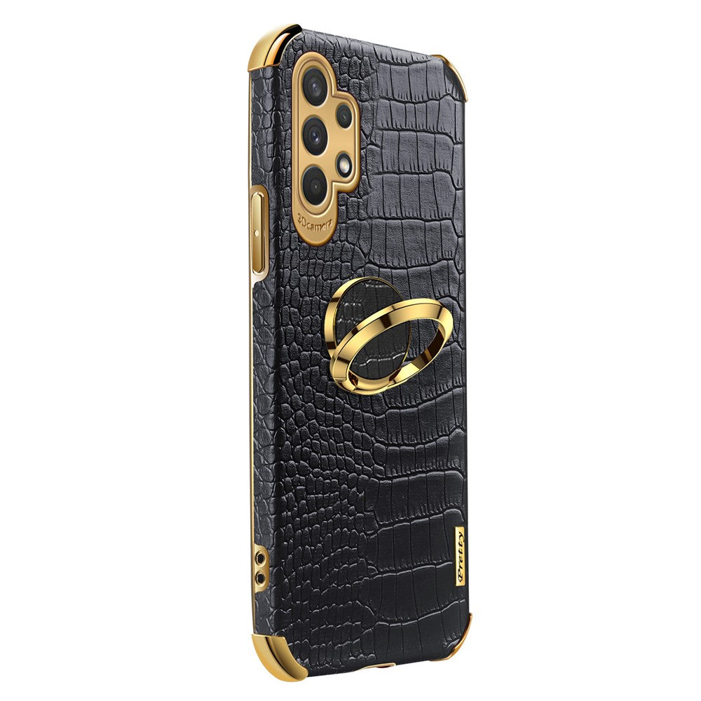 Galaxy A32 5G/M32 5G Handyhülle – in Krokodil-Optik, veredeltem Rahmen & Ständer