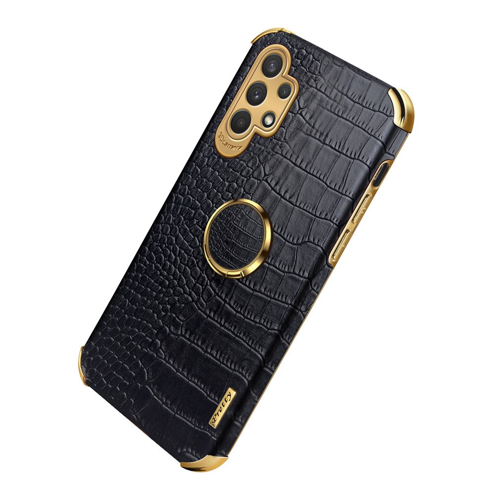 Galaxy A32 5G/M32 5G Handyhülle – in Krokodil-Optik, veredeltem Rahmen & Ständer