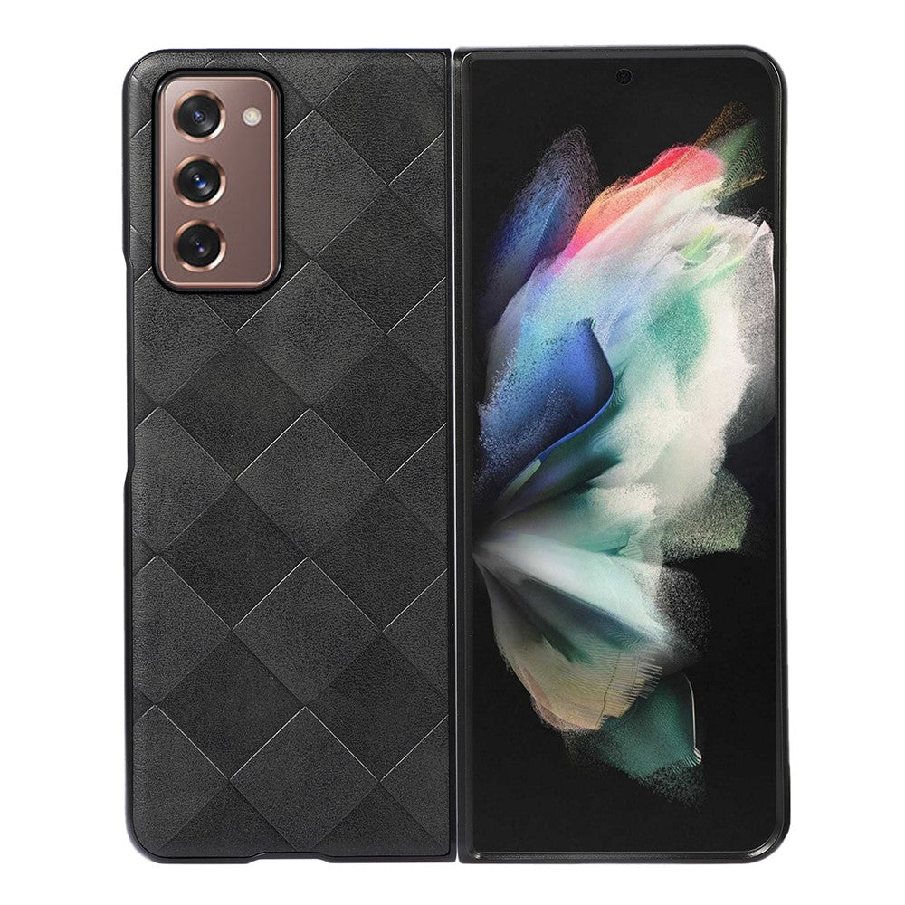 Galaxy Z Fold2 5G Hybrid-Handyhülle – Mit gitterartiger PU-Lederbeschichtung