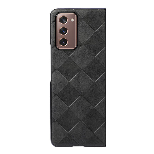 Galaxy Z Fold2 5G Hybrid-Handyhülle – Mit gitterartiger PU-Lederbeschichtung