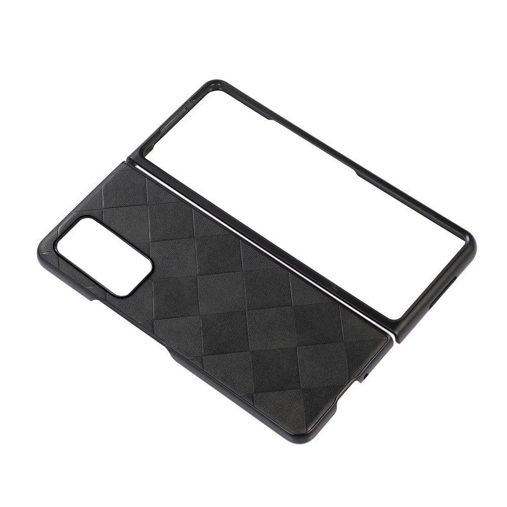 Galaxy Z Fold2 5G Hybrid-Handyhülle – Mit gitterartiger PU-Lederbeschichtung