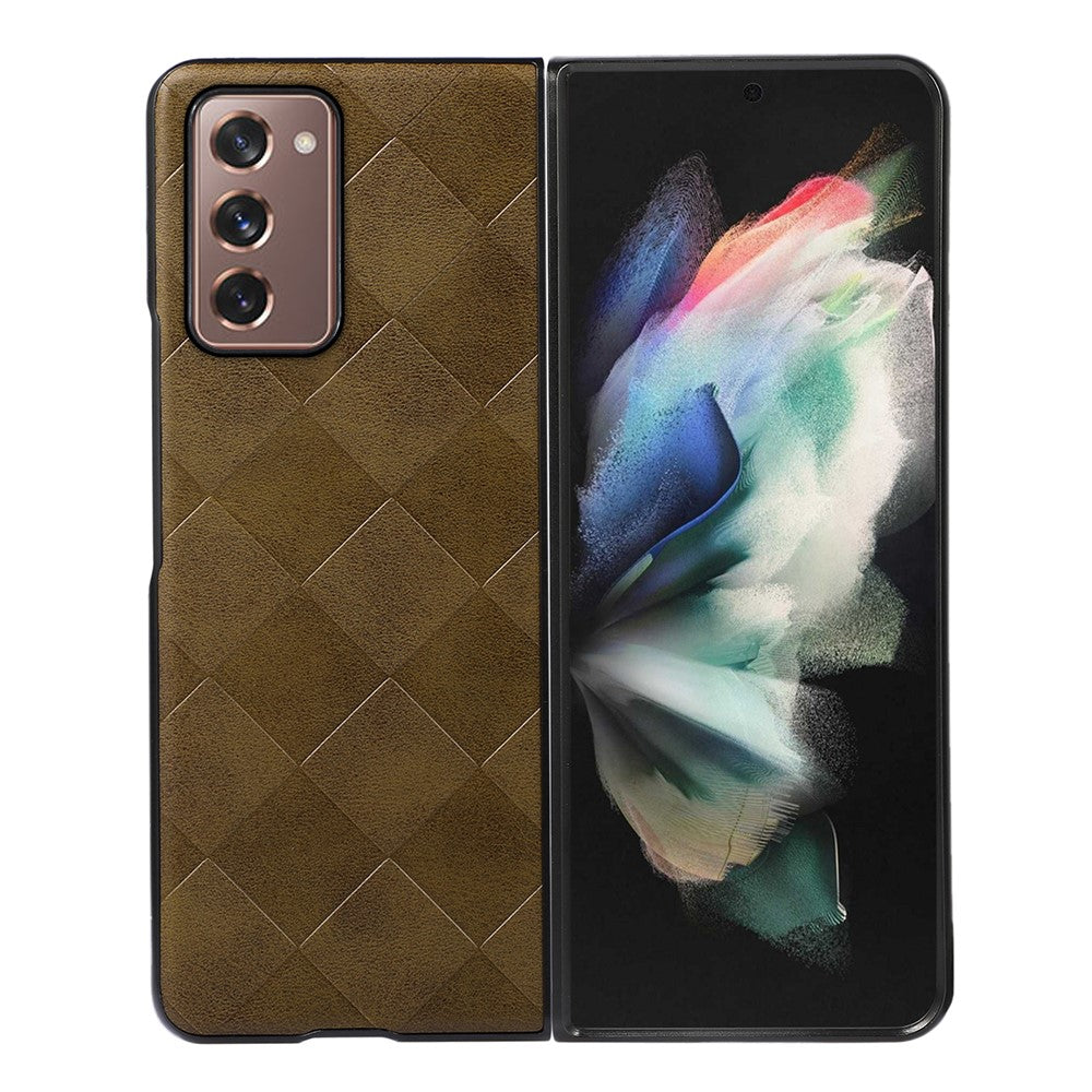 Galaxy Z Fold2 5G Hybrid-Handyhülle – Mit gitterartiger PU-Lederbeschichtung