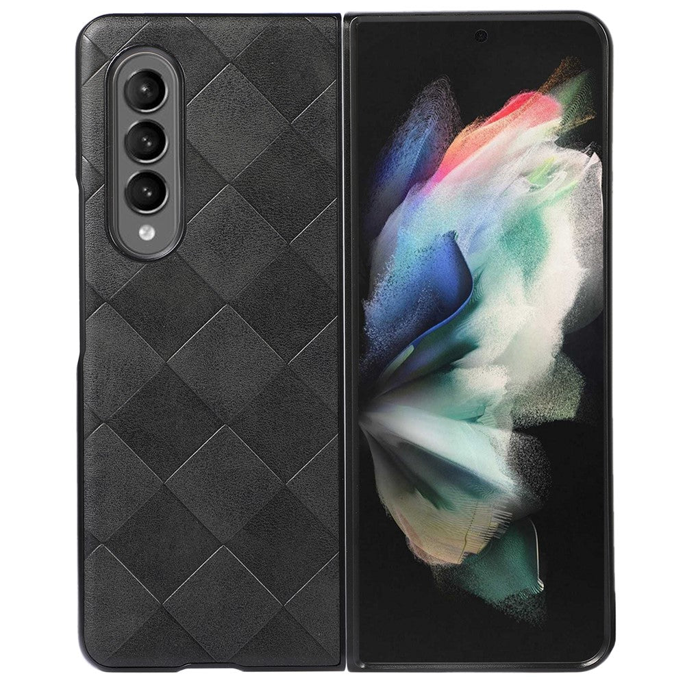 Galaxy Z Fold3 5G Hybrid-Handyhülle – Mit gitterartiger PU-Lederbeschichtung
