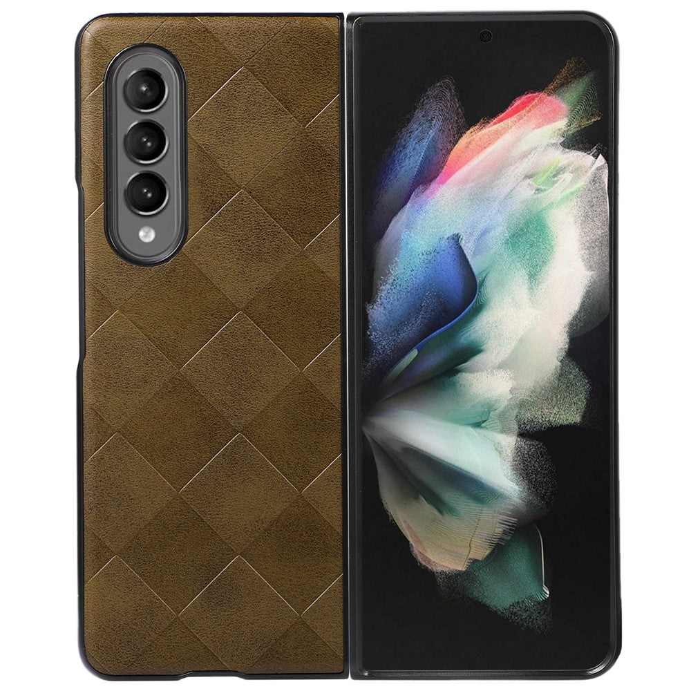 Galaxy Z Fold3 5G Hybrid-Handyhülle – Mit gitterartiger PU-Lederbeschichtung