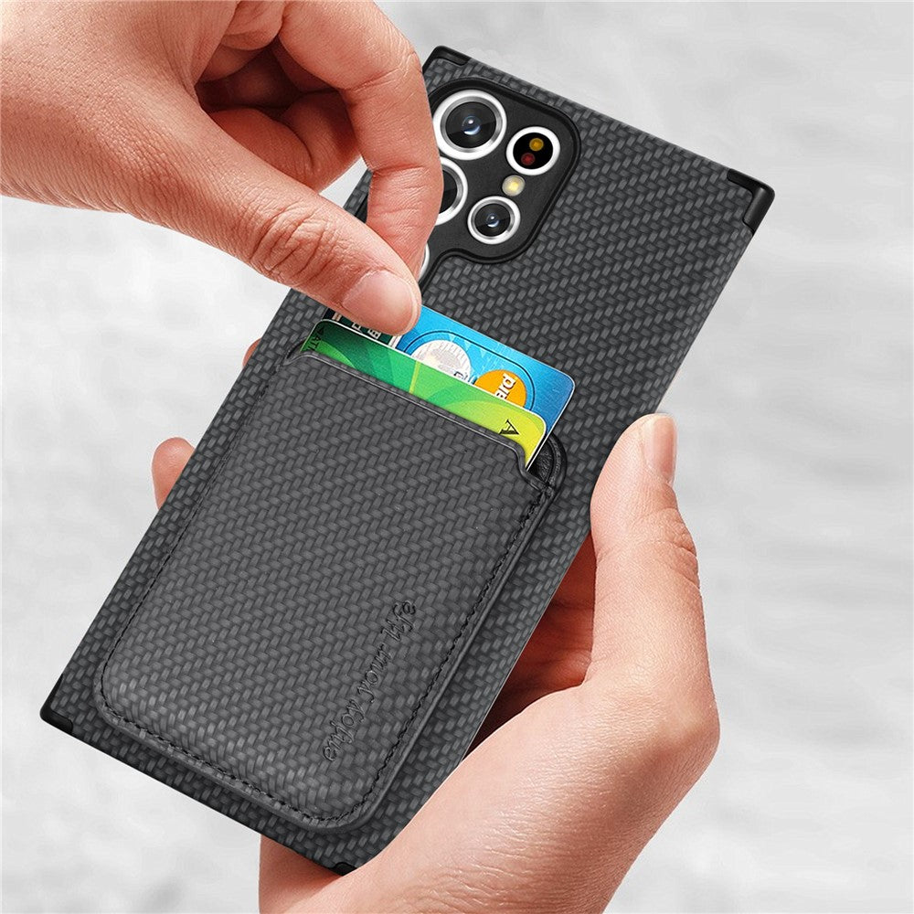 Galaxy S22 Ultra 5G Schutzhülle – Magnetische abnehmbare Kartenhalter-Rückseite