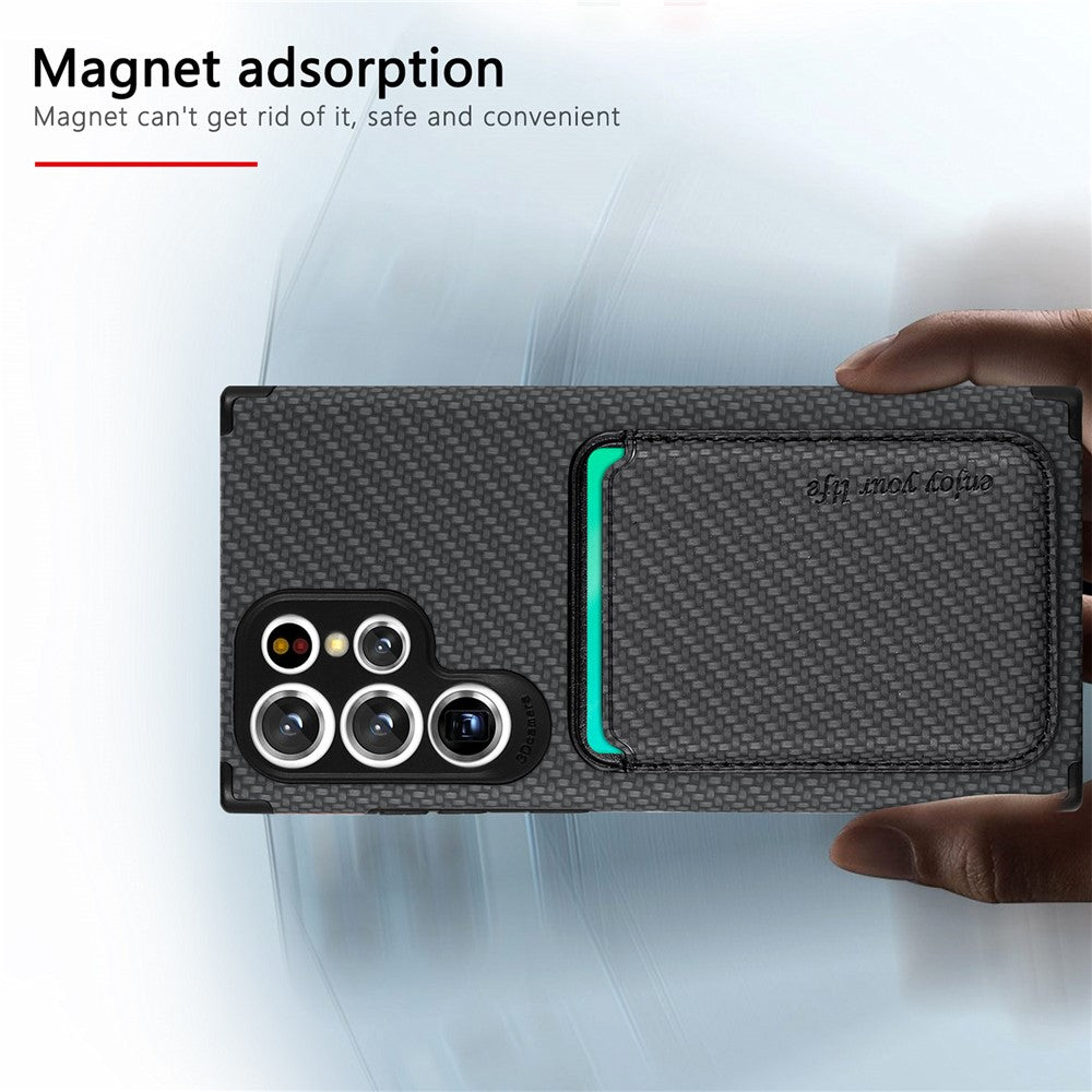 Galaxy S22 Ultra 5G Schutzhülle – Magnetische abnehmbare Kartenhalter-Rückseite