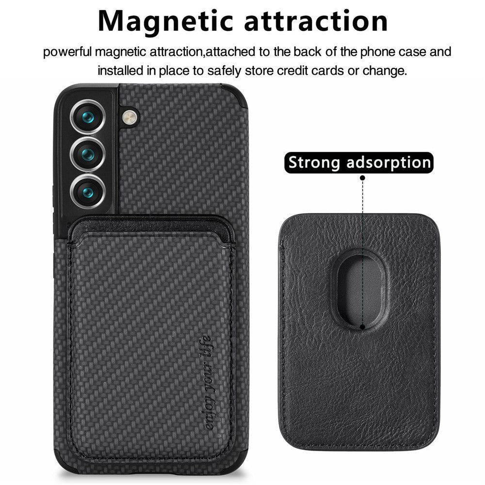 Galaxy S22 5G Schutzhülle – Magnetische abnehmbare Kartenhalter-Rückseite