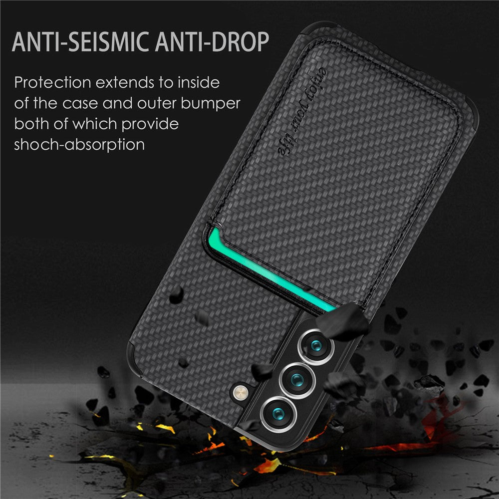 Galaxy S22 5G Schutzhülle – Magnetische abnehmbare Kartenhalter-Rückseite