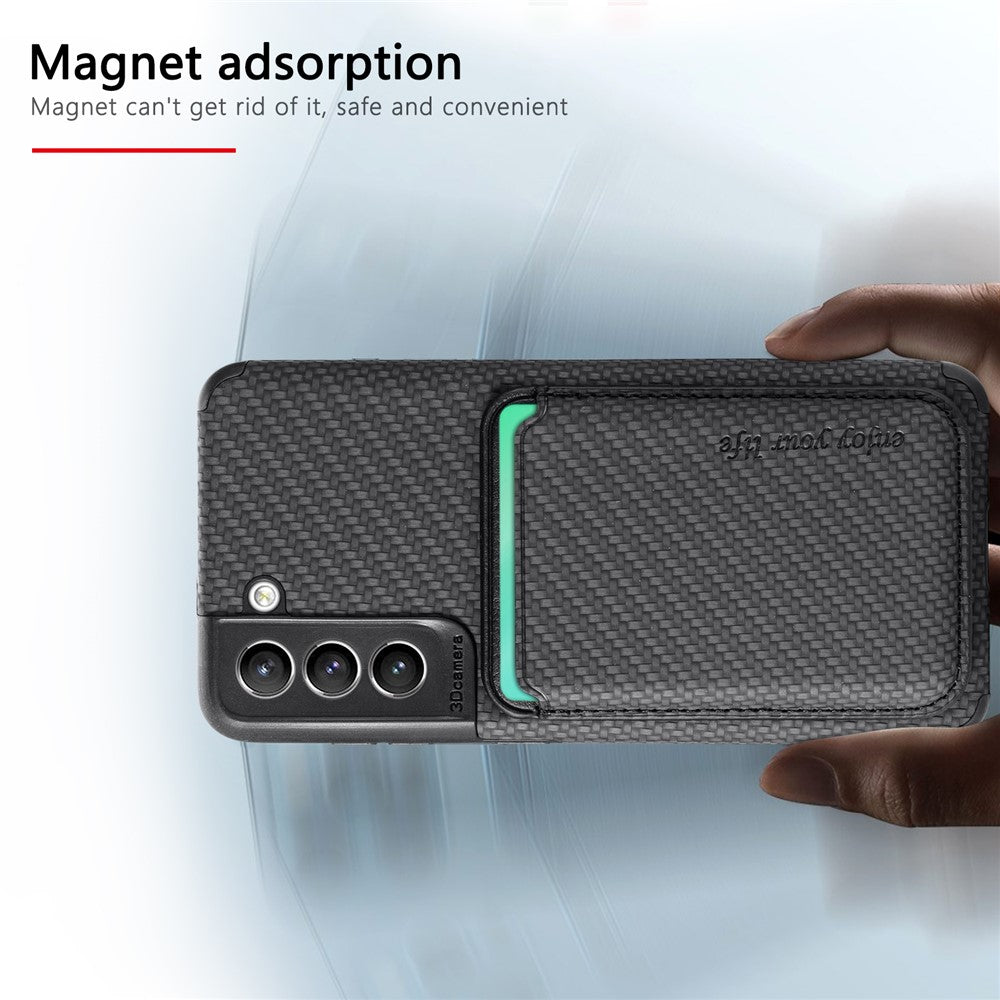 Galaxy S21 FE 5G Schutzhülle – Magnetische abnehmbare Kartenhalter-Rückseite