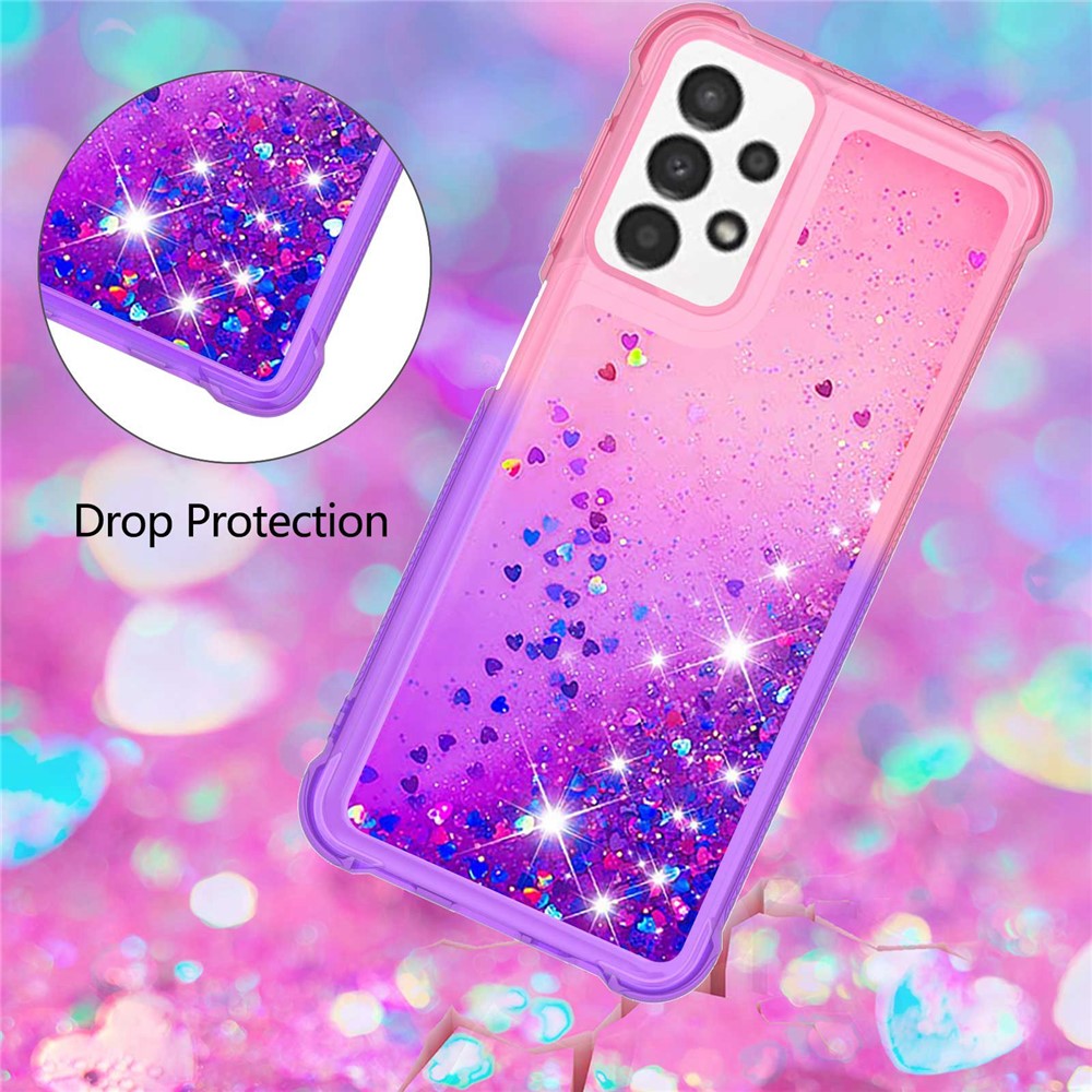 Galaxy A13 4G Glitter-Hülle – Farbverlauf mit funkelndem Puder