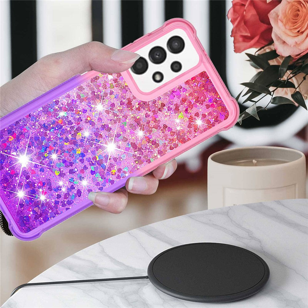 Galaxy A13 4G Glitter-Hülle – Farbverlauf mit funkelndem Puder