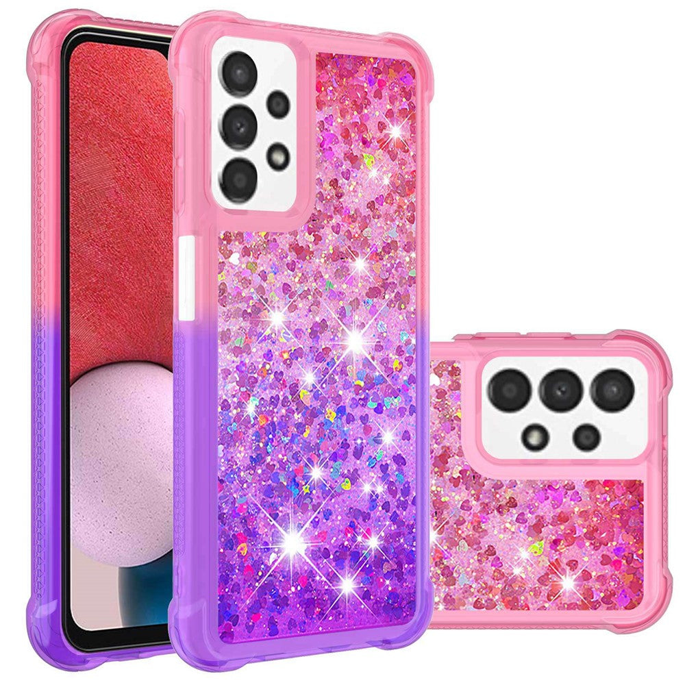 Galaxy A13 4G Glitter-Hülle – Farbverlauf mit funkelndem Puder
