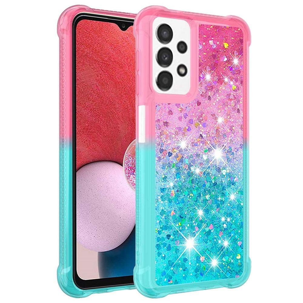 Galaxy A13 4G Glitter-Hülle – Farbverlauf mit funkelndem Puder