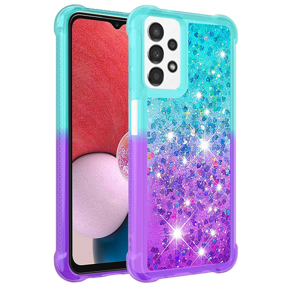 Galaxy A13 4G Glitter-Hülle – Farbverlauf mit funkelndem Puder