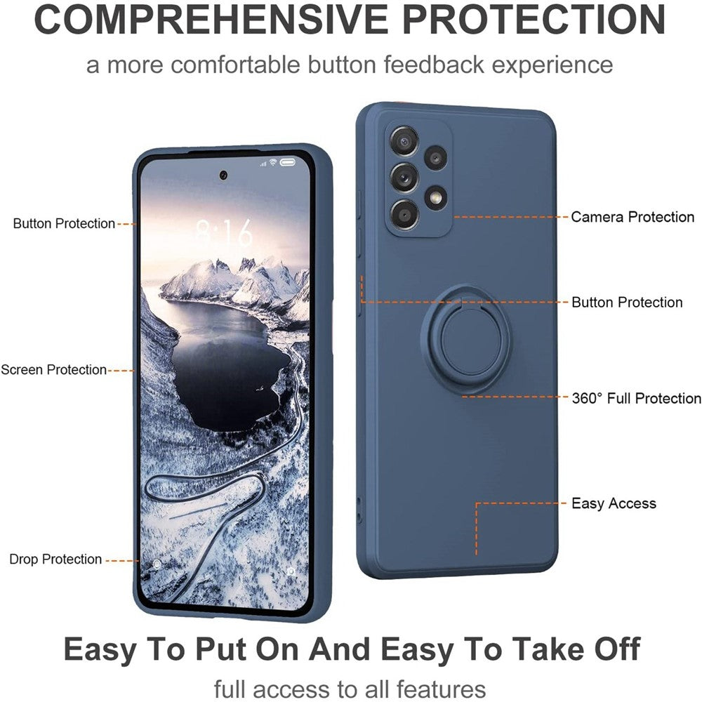 Galaxy A73 5G Silikonhülle – Leicht & Mit Schwenkring-Ständer
