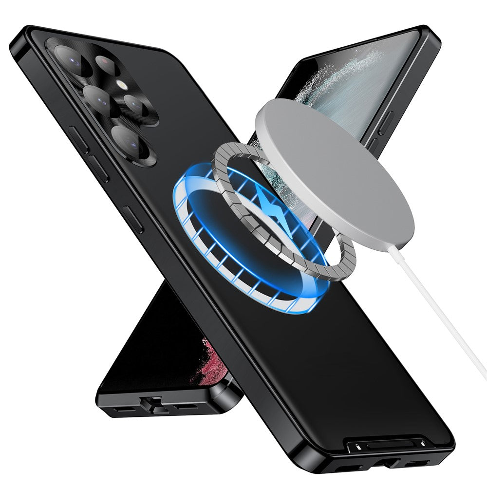 Galaxy S23 Ultra magnetische Hülle mit Metallkante & Kameraschutz