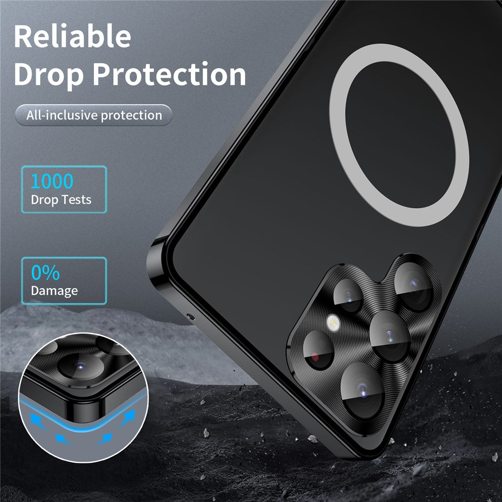 Galaxy S23 Ultra magnetische Hülle mit Metallkante & Kameraschutz