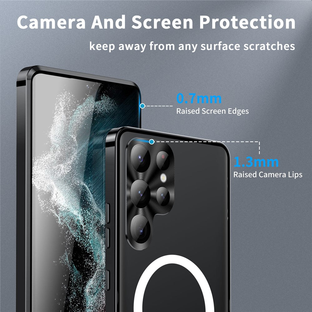 Galaxy S23 Ultra magnetische Hülle mit Metallkante & Kameraschutz