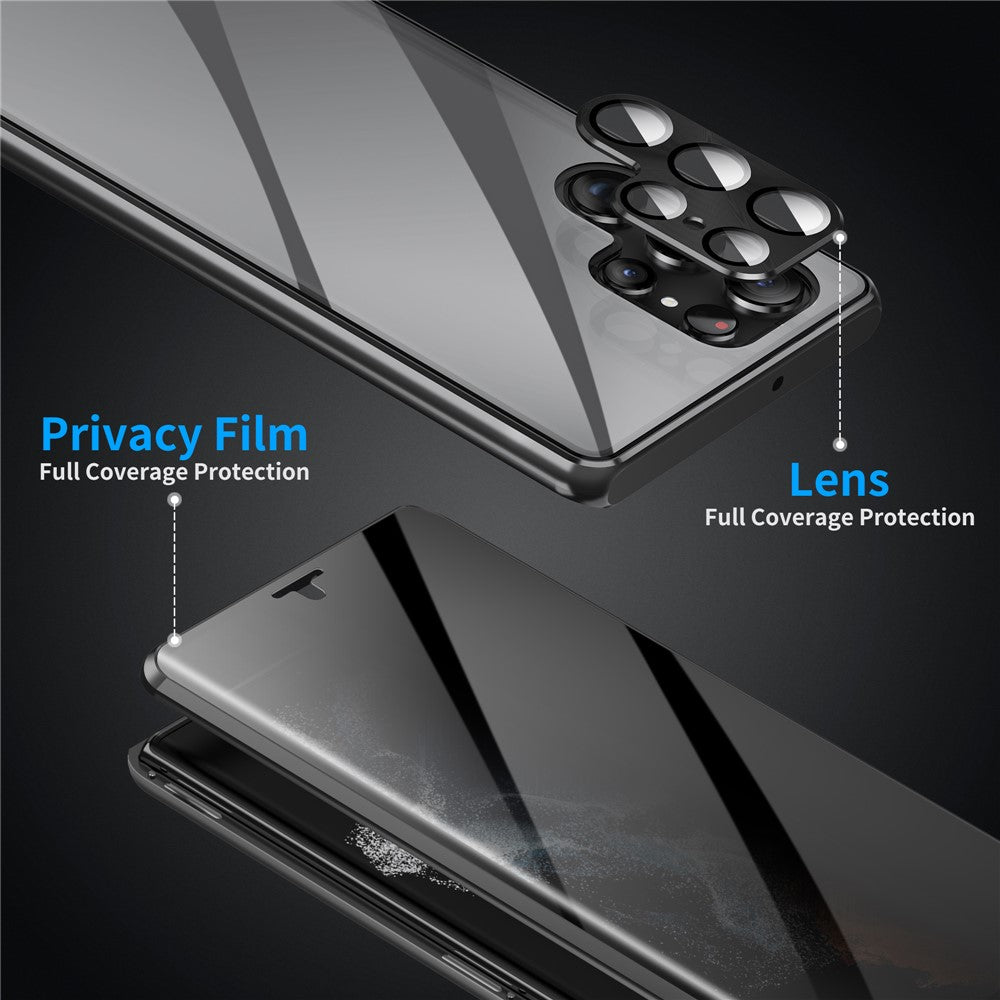 Galaxy S23 Ultra Anti-Spy-Hülle mit gehärtetem Glas