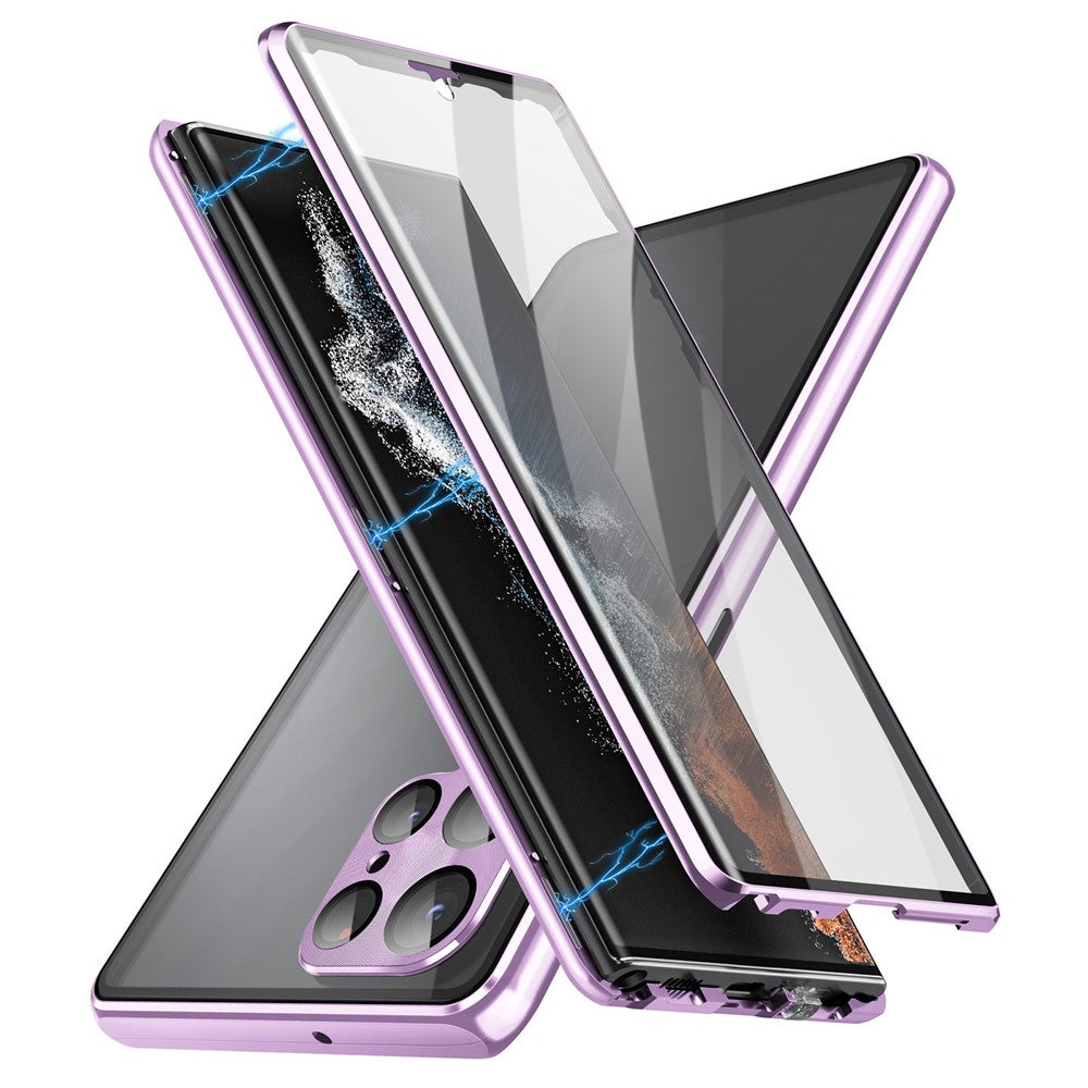 Galaxy S21 Ultra 5G Magnetische Hülle – Doppelseitiges Glas mit Metallrahmen