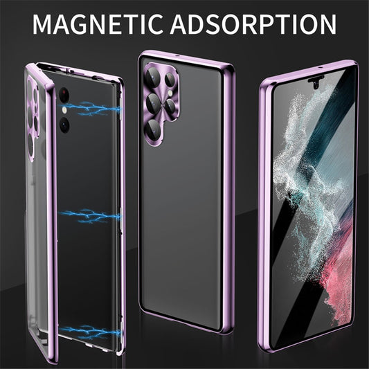 Galaxy S21 Ultra 5G Magnetische Hülle – Doppelseitiges Glas mit Metallrahmen