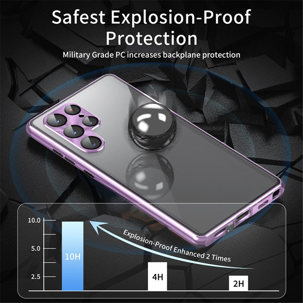 Galaxy S21 Ultra 5G Magnetische Hülle – Doppelseitiges Glas mit Metallrahmen