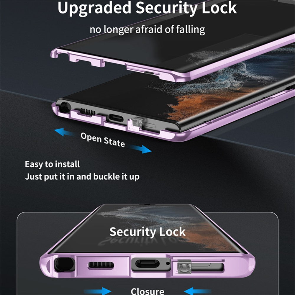 Galaxy S21 Ultra 5G Magnetische Hülle – Doppelseitiges Glas mit Metallrahmen