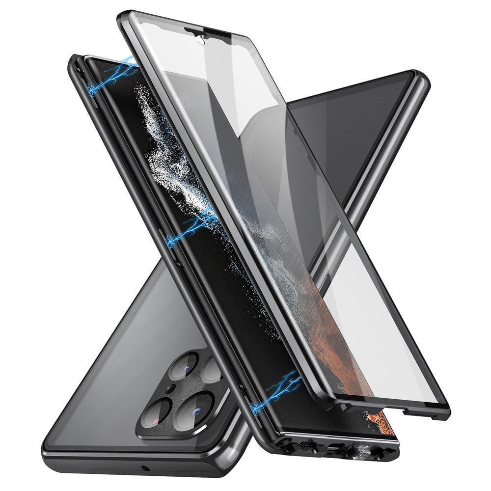 Galaxy S21 Ultra 5G Magnetische Hülle – Doppelseitiges Glas mit Metallrahmen