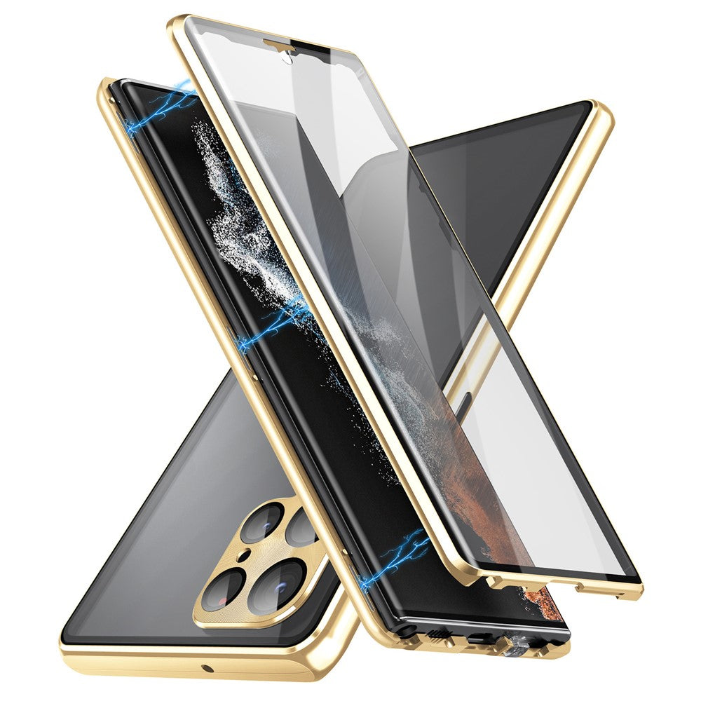 Galaxy S21 Ultra 5G Magnetische Hülle – Doppelseitiges Glas mit Metallrahmen