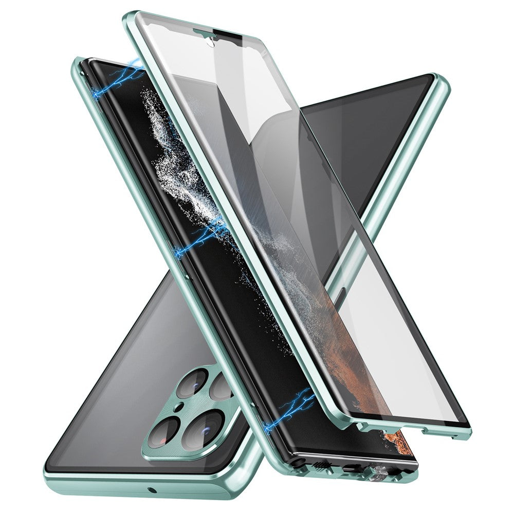 Galaxy S21 Ultra 5G Magnetische Hülle – Doppelseitiges Glas mit Metallrahmen