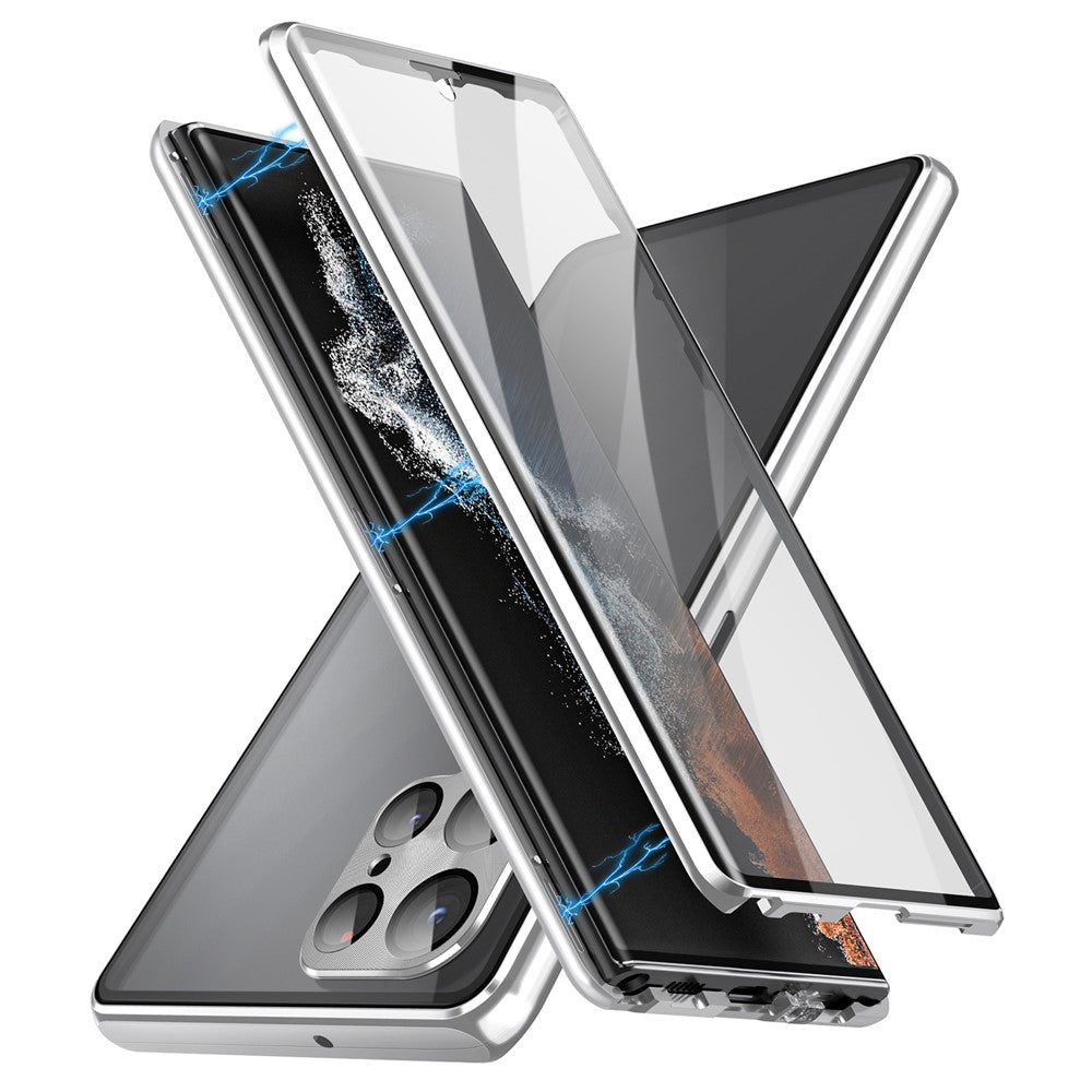 Galaxy S21 Ultra 5G Magnetische Hülle – Doppelseitiges Glas mit Metallrahmen
