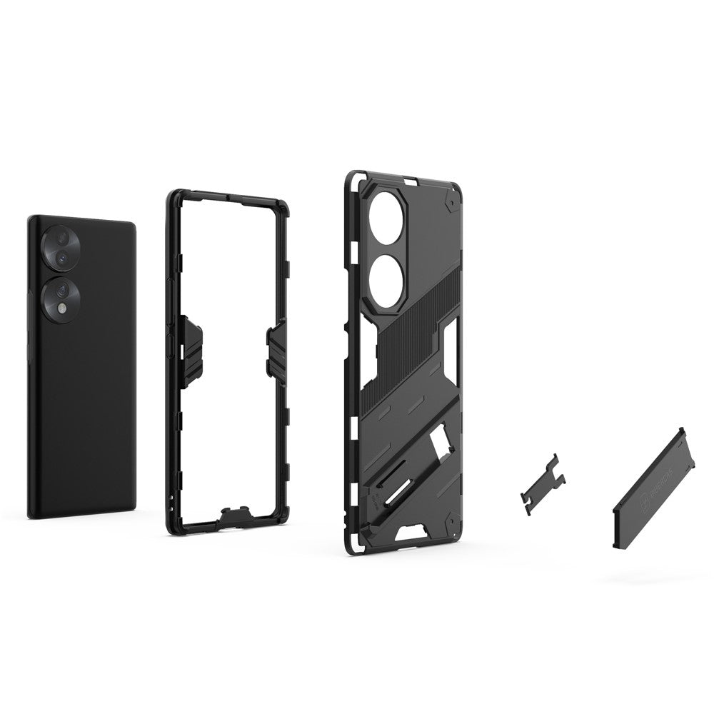 For Honor 70 5G TPU+PC Shock Absorption Cover Kickstand Phone Case Protector