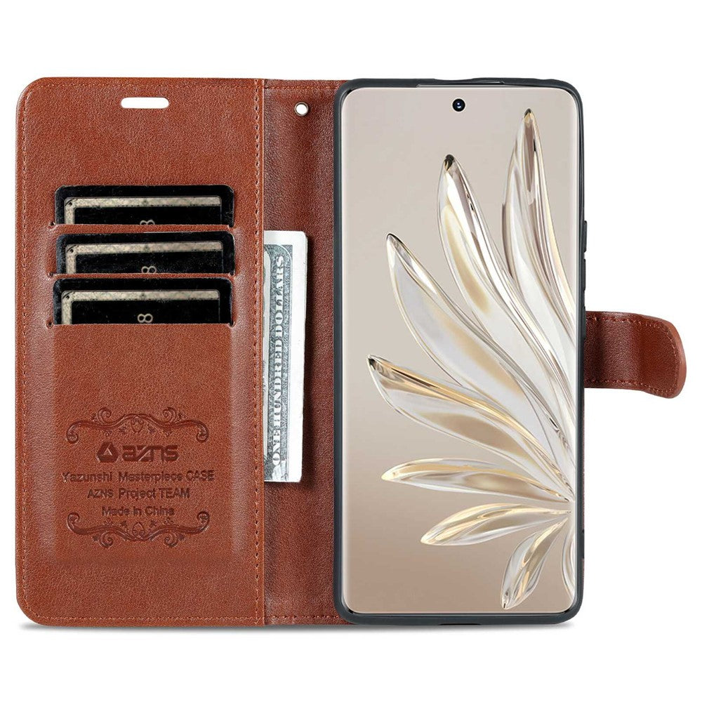 AZNS For Honor 70 5G Anti-scratch Textured PU Leather Wallet Case Anti-drop Magnetic Folio Shockproof Phone Cover Stand Card Holder