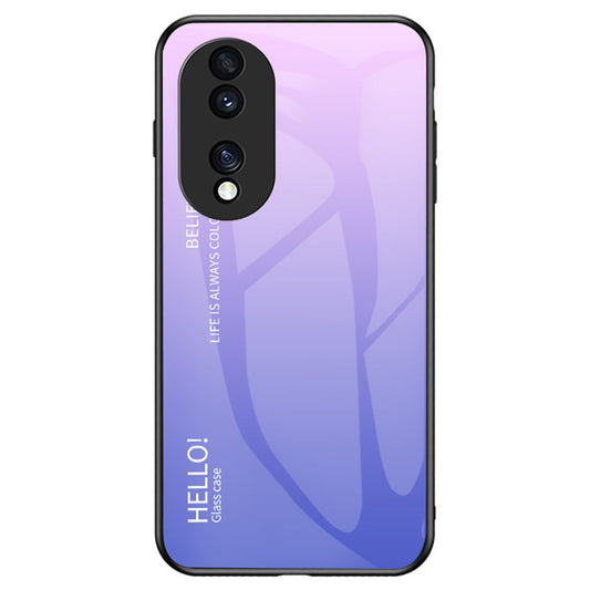 Honor 70 5G Handyhülle – Schlanke mit Farbverlauf, gehärtetes Glas + harte PC-Rückseite, weicher TPU-Rahmen, stoßfeste